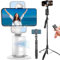 ELIVORZ Auto Tracking Phone Holder & 2-in-1 Extendable 62 Tripod-Selfie Stick Bluetooth Remote | AI 360° Gimbal Stabilizer For Smartphones | Adjustable, No App, For Streaming YouTube, TikTok (White)