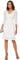 Atnlewhi Damen 3/4 Ärmel Kleid V-Ausschnitt Formeller Abend Bodycon Knielang Vintage Spitzenkleid Elegante Cocktailkleider - Weiß - S