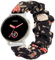 Blueshaweu Bracelet Compatible avec Gar-min Smart Watch, en Tissu Imprimé Élastique Bracelet de Montre du Gar-min vívoactive 5 Smartwatch (Fleurs noires)
