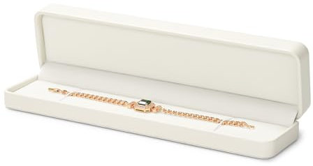 Oirlv Pu Cuir Blanc Longue Chaîne Boîte de rangement Anniversaire Boîte cadeau pour la Saint Valentin Anniversaire