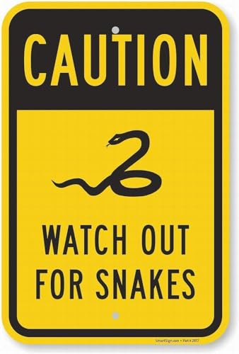 Warnschilder, Dekor, Sicherheitsschild, 30,5 x 40,6 cm, Gefahrenschild, Achtung vor Schlangen, Wandkunst, Warnung, Vorsicht, Blechschilder, Metall, Straße, Hof, Dekoration, lustige Heimdekoration, Auß