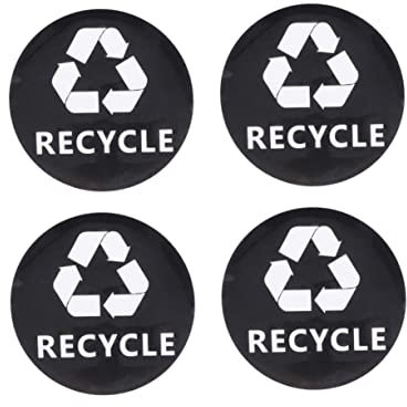 PACKOVE 4pcs PVC Car Truck Window Sticker Bin Label Sticker for Recycle Trash Bin Recycling Symbol Waterproof Self-Adhesive Decal Set
