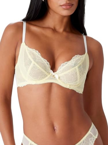 Gossard Women's Superboost Lace Non Padded Plunge Bra, Opaque, Lemon, 38DD