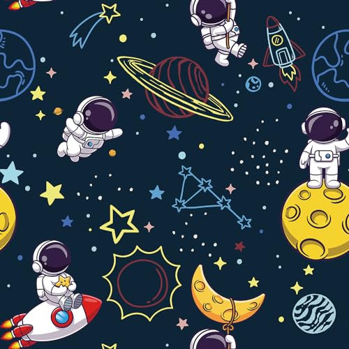 CHDITB Weltraum Tapeten Selbstklebende,Raumastronauten Tapeten Jungen Zimmer 44x300cm,Raum und Galaxie Tapeten Sternenhimmel,Fototapeten für Kinder Schlafzimmer Spielzimmer