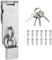 SAYAYO Loquet Porte Exterieur Verrou Portail avec Cadenas, Verrou Porte Interieure en Acier Inoxydable SUS304 pour Armoire, Jardin, Brossé, EMST009-LS