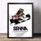 YHODCUIF Leinwandbild, Formel-1-Weltmeister, Ayrton Senna, Graffiti, Racing Formel 1, Poster, 50 x 70 cm, ohne Rahmen