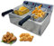 HAKKA Electric Deep Fryer,Commercial Deep Fryer 10L x 2 Dual Tank with Baskets & Independent Controls, Stainless Steel Restaurant Deep Fat Fryer for French Fries, Chicken, Fish & Chips
