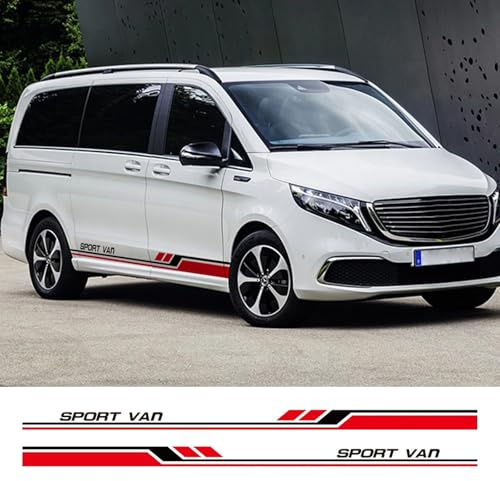LIOUFTT 2 Teile/los Autoaufkleber Racing Side Stripes Graphics Vinyl Aufkleber, passend für Mercedes Benz Vito Viano V-Klasse W447 W639