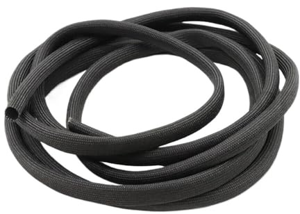 Glasfaser Isolierschlauch Hochtemperatur 600°C Ø 1mm - 45mm Kabelschutz Schwarz(3.5mm,5M)