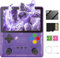 KINMRIS R36S Retro Handheld Spielkonsole, Retro Konsole 3,5-Zoll-IPS-Bildschirm, 128 G über 40.000 Spiele, tragbare Spielkonsole für Kinder und Erwachsene, unterstützt mehrere Emulatoren (R39S Lila)