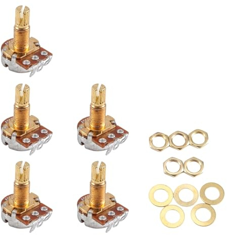 Swiixxer Gitarren Potentiometer Lautstärke Und Klang Schalter Steuerung A500K Potentiometer Mit Geteiltem Schaft Golden Ein Satz Von 5
