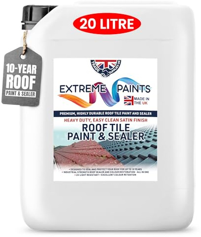 TRADE SUPPLIES UK - Extreme Roof Tile Paint & Sealer - Durable Acrylic Formula, Restores, Protects, Seals Roof Tiles, UV Resistant - Terracotta, 20L