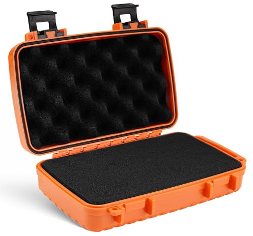 MecArmy B20 Edc Storage Box, Compact Waterproof Hard Case With Removed Foam, Small Dry Container For Outdoor Gear Tools Electronics, Durable Portable Utility Hardshell Case For Home Travel - Orange