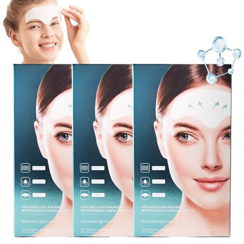Forehead Wrinkle Patches 30 Stück, Hydrogel Face Tape Lifting Gesicht, Collagen Anti Falten Pflaster, Stirnfalten Glätten, Falten Tape Gesicht Straffung, Reduzieren Sie feine Linien auf der Stirn