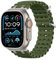 Astorgos Correas Ocean Compatible con Apple Watch Ultra2/Ultra 49mm,S10 46mm,9/8/7 45mm,SE2/SE/6/5/4 44mm,3/2/1 42mm,Correa de Reloj Deportiva con Conector Metálico para Hombre Mujer,Plata/VerdMilitar