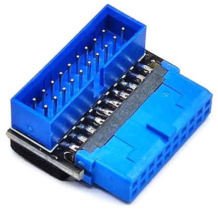 Diogeynu Desktop Internal Sockets USB Header Adapter USB 3.2 19/20Pin To Motherboards Sockets Connection 90 Degree Adapter
