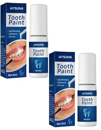 Zahnlack Weiß, Zahnweiß Paint Sofortige Aufhellung Gegen Verfärbungen Und Gelbe Zähne Zahnaufheller Für Strahlend Weiße Zähne Entfernt Zahnbelag Und Flecken Kosmetische Zahnpflege 5ml (2PCS)