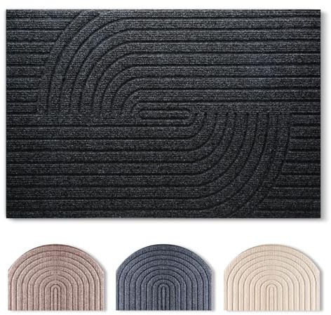 Tuocal Fußmatte 60x90cm, rutschfeste Maschinenwaschbare Schmutzfangmatte, Teppich Wohnzimmer Innen und Außen Türmatte, Wasserdicht Fussmatte für Eingang, Flur, Haustür