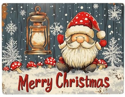 Blechschild Weihnachtengarten, Metallschild Metall Poster, Schilder Mit Sprüchen Merry Christmas, Für Außen, Innen, Garten, Straßen, Bar Usw. Dekoration, 30x40cm