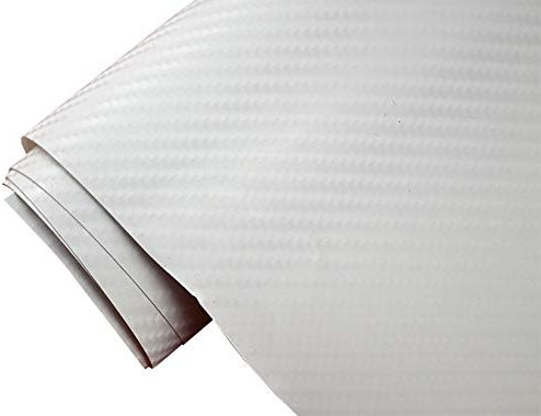 Neoxxim 26.64€/m2 Premium Auto Folie - 4D Carbon Folie Weiss 4D 30 x 150 cm - blasenfrei mit Luftkanälen ca. 0,15mm dick Folierung folieren bekleben