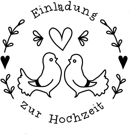 Stemplino Orig Maxistempel Stempel L - Einladung zur Hochzeit - hochwertiger Holzstempel Motivstempel Holz Motiv Tauben