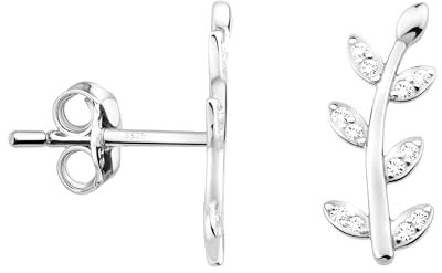 SOFIA MILANI - Damen Ohrringe 925 Silber - Ohrstecker als Blatt Zweig - 20201