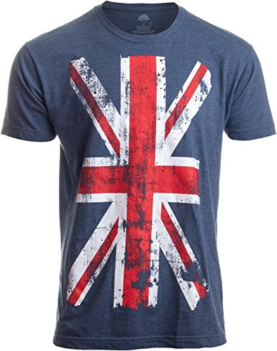 Union Jack Flag | UK United Kingdom Great Britain British for Men Women T-Shirt-(Adult,XL)