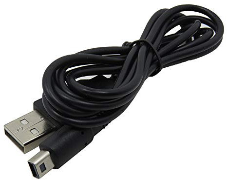 Iusun Gen Câble de charge USB pour Nintendo 3DS, 3DS XL, 2DS, DSi, DSi XL, New 3DS XL OInly Ultra épais et flexible, noir