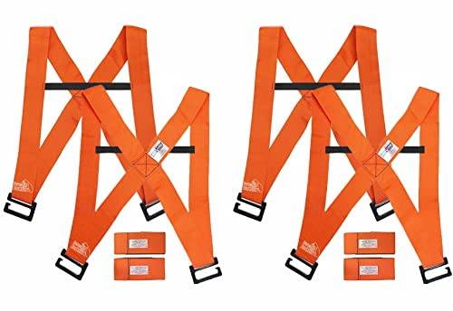 Forearm Forklift Schultergurt, klassisches Modell, Heben und Bewegen von Möbeln, Geräten, unterstützt Stück bis zu 362,9 kg, bewegliches Gurt-Set, 4 Geschirre und 4 Klassische Gurte, 2