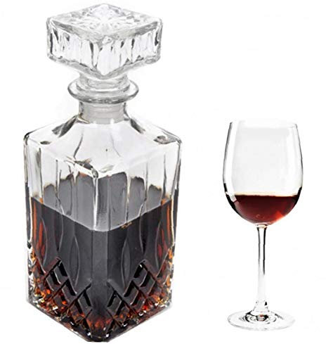 AMOYER 1000ml Piazza Wine Glass Birra Whisky Decanter Bere Acqua Succo di tè Bricco del Latte Brocca Bottiglia con Coperchio