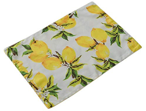 Nunubee Tischsets Platzsets Zitrone Muster Modern Design Platzmatte Hochwertige Baumwolle und Leinen Tischunterlagen Set von 4,32 * 45cm