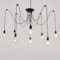 iDEGU DIY Pendelleuchte 8-flammig Hängelampe mit 150cm Kabel Retro Spinne-Stil Kronleuchter E27 Fassung Kreativ Vintage Schwarz Deckenleuchte Hängeleuchte Wohnzimmer,Restaurant,Stab,Café (8 Köpfe)