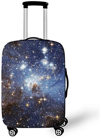 DOTBUY Elastisch Kofferhülle, 3D Reise Kofferschutzhülle Gepäck Cover Reisekoffer Hülle Schutz Bezug Schutzhülle Waschbare Reisetasche Kofferbezug (Sternenhimmel,L (26-28 Zoll))