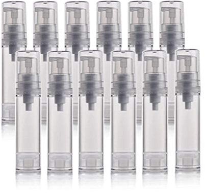 12PCS 10ml/0.34oz Transparent Empty Vacuum Plastic Lotion Pump Bottles Foundation Container Vial Tank Storage Travel Packing Dispenser For Storing Essence Liquid Cream
