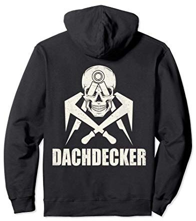 Totenkpof Dachdecker Handwerker Zunftzeichen Pullover Hoodie