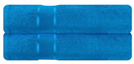 Mixibaby 2er Set Badetuch Badetücher Tücher 100cm x 150cm Frottee 100% Baumwolle 500g/qm, Farbe:Blau