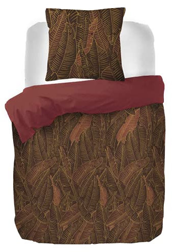 Kayori Satin-Bettwäsche-Garnitur Seicho Farbe Gold Größe 155x220+80x80cm Leafes Baumwolle Fair Trade