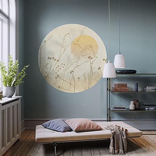 Komar DOT runde und selbstklebende Vlies Fototapete - Roseau - Ø Durchmesser 125 cm - Tapete, Wandtattoo, Schlafzimmer, Wohnzimmer, Wanddeko - D1-099