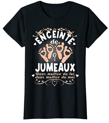 Femme Enceinte de jumeaux. Deux moitiés de toi deux moitiés de moi T-Shirt