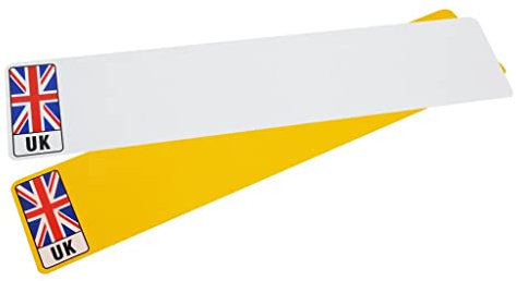 Inex Nummernschilder mit britischer Flagge, britische Straßenzulassung, mit GB-Bordüre, NP-UK-UJ-STD-PAIR, 1 Paar