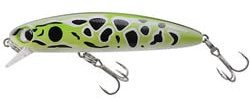 FishingLady | Sinkende Wobbler (Kunstköder) 80mm / 13 GR besonders fängig fürs Raubfisch Angeln auf Zander/Hecht/Barsch/Forelle (Grün-Gelb-Leoprad)