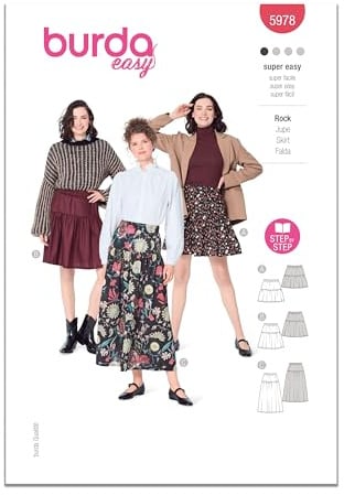 Burda Style Sewing Pattern B5978 Misses’ Tiered Skirts