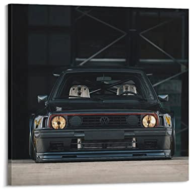 Sportwagen-Poster für VW Golf GTi MK2 Rennauto, dekoratives Gemälde, Leinwand, Wand- und Kunstbild, Familien-Schlafzimmer, Dekoration, 60 x 60 cm