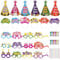DPKOW Bunt Silvester Deko 2025 Silvester Haarreif Partyhüte Silvester Silvester Brille Halsketten Tröten für Deko Silvester Party 2025 Neujahrsdeko Silvester Accessoires für Silvesterdeko