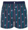 ARTHUR - Caleçon Homme avec Maintien intégré - 100% Coton Bio - Confort et Soutien Optimal - Motif Voiture 2CV Rayures Marine et Vert - Taille M