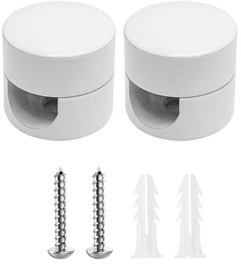 smartect Soporte de Techo y Pared de Aluminio para Cables [2 Piezas, Blanco] Fijación en Techo con tornillos y tacos, Decentrador de Techo para que arme su propio proyecto de bricolaje
