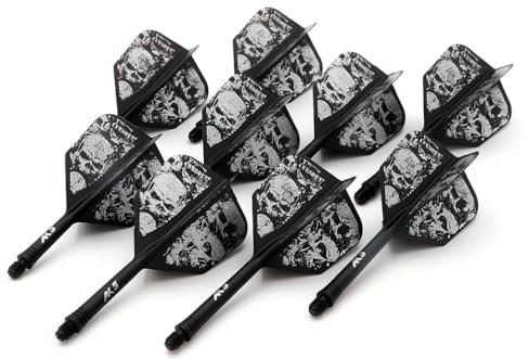 CUESOUL 3 Sets integrierter Dartschaft und Flights, Dartschaftlänge 21 mm/28 mm/33 mm, mit exklusivem Musterdesign