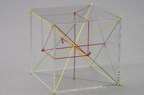 GH Günter Herrmann - Würfel mit farbigen Diagonal- und Höhenfäden; Kantenlänge: 100 mm