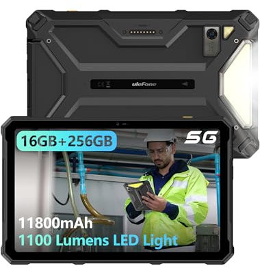 Ulefone Armor Pad 4 Ultra 5G Tablet Rugged Android 14 Con 10.36 Pollici 2K FHD+, 10080mAh/33W, 16GB+256GB/SD-2TB, 1100 LED-Licht, 50MP+32MP, IP68 Impermeabile Dual SIM/5G WiFi/OTG/NFC