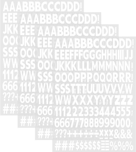 1 Inch Iron on Letters and Numbers,Iron on Vinyl Letters with A-Z Heat Transfer Letters 0-9 Iron on Numbers PU Alphabet Stickers for Clothing T-Shirt DIY Craft,Black White (White)